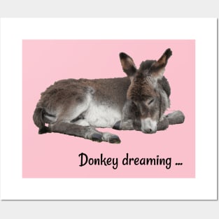 Cute Donkey Dreaming Posters and Art